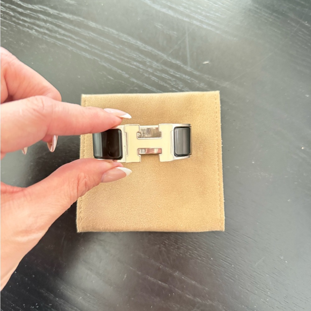 Hermes Black and Silver Bracelet